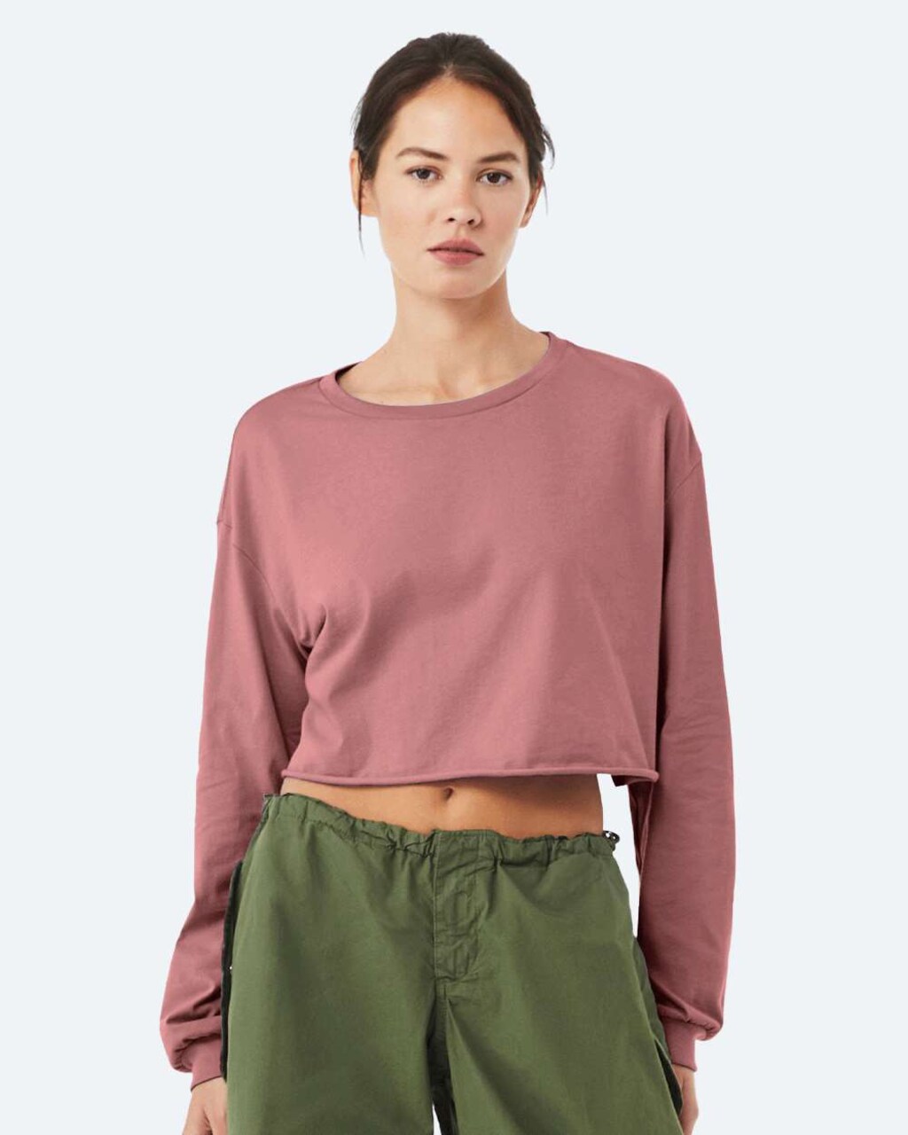 BELLA + CANVAS® Women’s Cropped Long Sleeve Fashion Top for Casual Wear & Custom Print Crop Tee